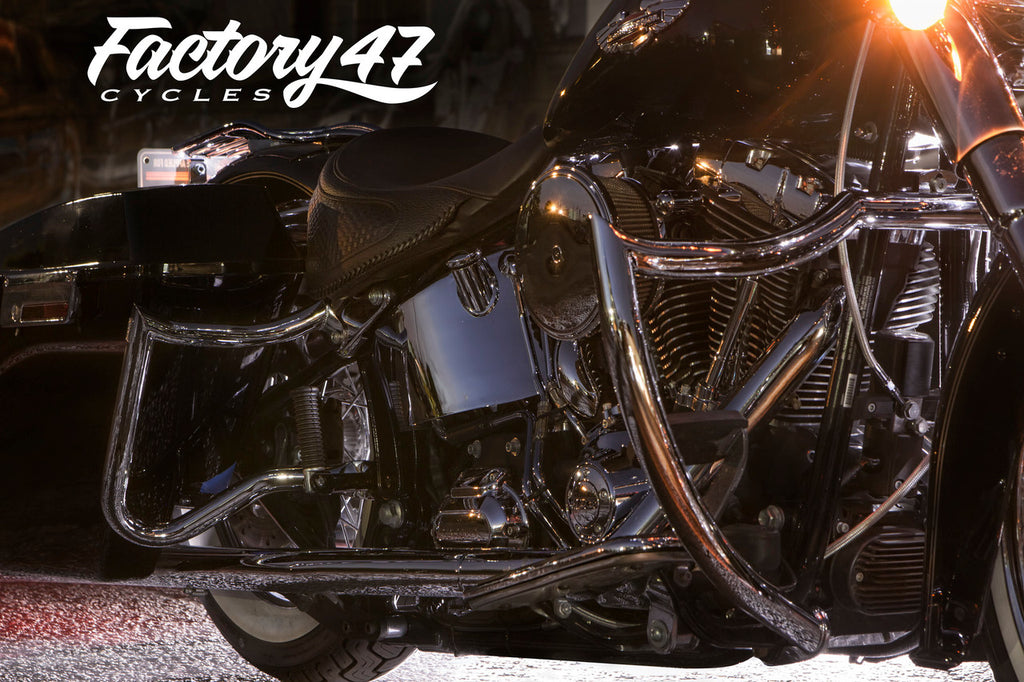 FACTORY 47 من فاكتوري Shield Chrome For Softail كراش بار حماية كاملة كروم