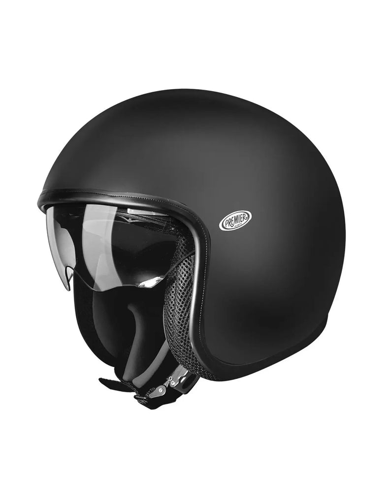 PREMIER من بريمر HELMET VINTAGE  خوذة فانتاج اسود مطفي